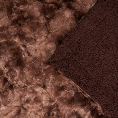 Brown Tie-Dye Faux Fur Sherpa Reversible Throw Blanket