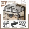 Loft Bed/Bunk Bed Twin Size with Ladde and Arched Guardrail, Heavy Duty Metal Bed Frame for Kids and Adults, Small Space Saving Design - 4 of 4