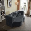 PAGED Modern Floor Sofa with 2 Pillows, Foam-Filled Sleeper Sofa Bed with Teddy Fabric for Living Room, Apartment, No Assembly Required - 2 of 4