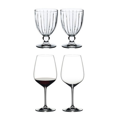 Riedel Sunshine Collection Classic Crystal All Purpose Glass (2 Pack) Bundle with Riedel Heart to Heart Crystal Cabernet Red Wine Glass (2 Pack)