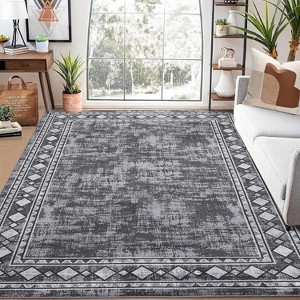 coucheta Washable Area Rug for Living Room, Multi-size Modern Bordered Non Slip Stain Resistant Non Shedding Low Pile Carpet, for Bedroom, Dining - 1 of 4