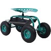 Acekool Rolling Garden Scooter, 300lbs Capacity, 360° Swivel Adjustable Seat, Tool Tray & Basket, Wheeled Outdoor Garden Cart Workseat - 3 of 4