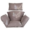 NewHome "Egg Chair Cushion with Headrest – Soft, Thick Hanging Basket Seat Pad for Swing Chair Comfort"  Coffee with Beige Leaf - 2 of 4