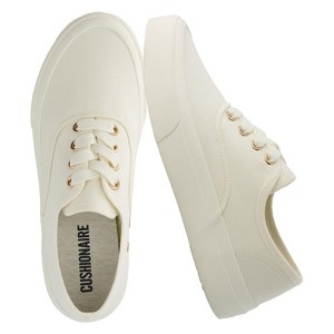 CUSHIONAIRE Women’s Freshman Canvas Lace-Up Sneaker with Memory Foam, Wide Widths Available | Casual Walking Shoes, Lightweight & Comfortable - 1 of 4