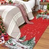 Christmas Area Rug Carpet, Snowflake Tree Washable Runner Carpet for Living Room Kitchen Dining Kids Room Nursery Office, Red - 2 of 4
