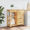 vidaXL Kitchen Trolley MONZA 33.1 in.x15.7 in.x35.4 in. Solid Wood Pine - 3 of 4