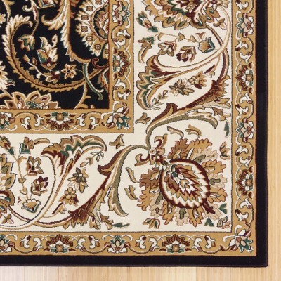 Majestic Black and Gold Tufted Synthetic 8' x 10' Area Rug