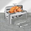 Chafing Dishes, 9QT Rectangular Stainless Steel Buffet Warmer - Roll Top Lid for Catering, Food Service - 2 of 4