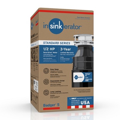 Badger Series 1/2 HP Continuous Feed Garbage Disposal in Gray Enamel