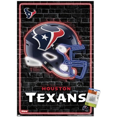 Trends International Nfl Houston Texans - Neon Helmet 23 Unframed Wall  Poster Print Clear Push Pins Bundle 22.375 X 34 : Target