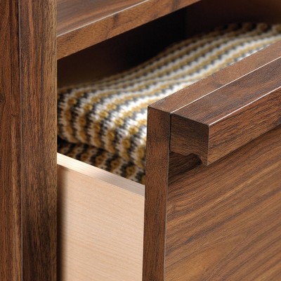 Grand Walnut Minimalist 1-Drawer Nightstand with Open Shelf