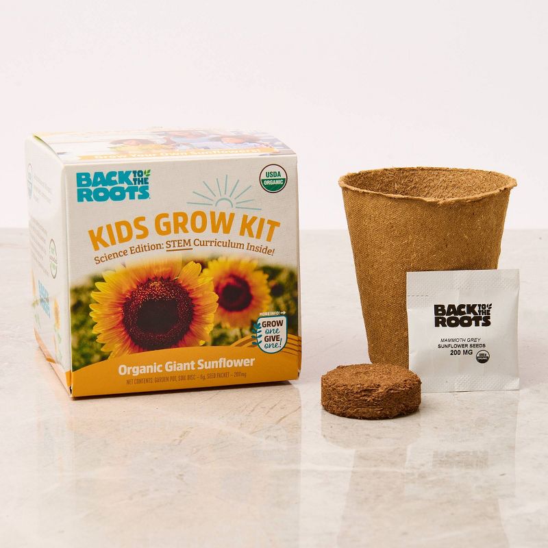 Back to the Roots Kids Grow Kit Science Edition Organic Giant Sunflower, 3 of 12