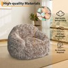 Cozy Faux Fur Bean Bag Chair with Armrest, Soft Bean Bag Couch for Gaming, Reading & Relaxing - 3 of 4