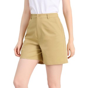 Allegra K Women's Cargo High Waist Boyfriend Slant Pocket Cotton Shorts - 1 of 4