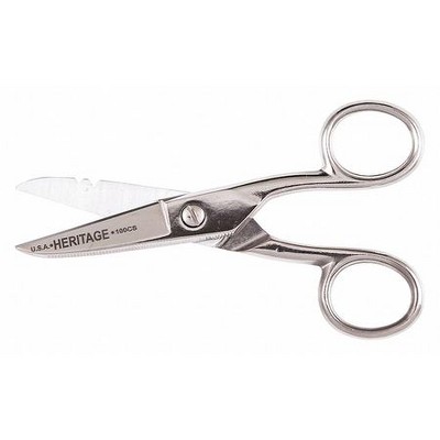 HERITAGE 100CS Serrated Electrician Scissors with Stripping