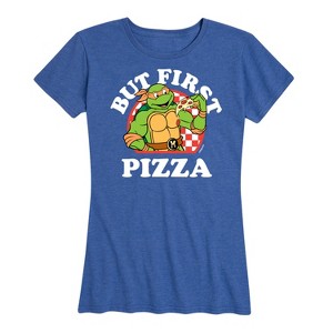 Women's - Teenage Mutant Ninja Turtles - But First Pizza Short Sleeve Graphic T-Shirt - 1 of 4