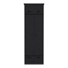 Dresser-closet with upper storage covered with 1 door, 2 central shelves, 1 tube for hanging clothes covered by 2 doors, 1 drawer at the bottom, Black - 2 of 4