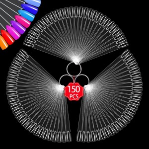Saviland Pro Salon 150PC C-Curve Optical Display System - Clear Nail Swatches w/Rings for Polish Artistry Reference. (Size: 150 Count) - 1 of 4