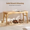 VEVOR Rattan Bench, 43.3" Wooden Rattan Bench, Entrywway Bench with Oak Wood Legs, Bedroom End of Bed Boho Bench with Hand Woven Rattan - 3 of 4