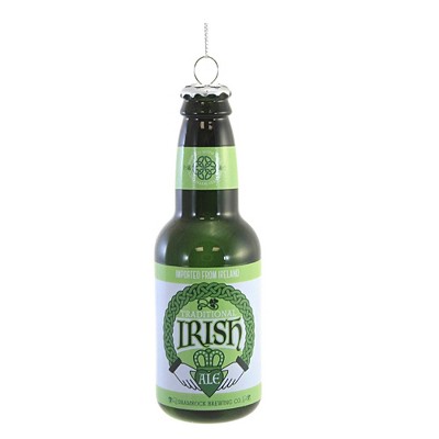 Holiday Ornament 5.5" Irish Beer Bottle Shamrock Brewing Co  -  Tree Ornaments