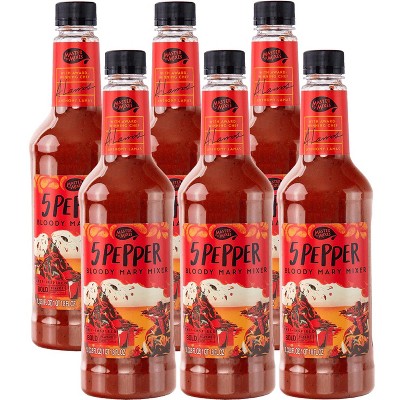 Master of Mixes Bloody Mary 5 Pepper Mix - Ready to Use - 1 Liter Bottle (33.8 FlOz) - Mixer Perfect for Bartenders and Mixologists