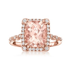 Ross-Simons 2.60 Carat Morganite Ring With .22 ct. t.w. Diamonds in 14kt Rose Gold - 1 of 4