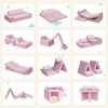 TopComfy Sectional Sofas 8-Piece Modular Kids Play Sofa Convertible Multi-Purpose Couch for Playroom and Bedroom, Pink, 56"*28"*18" - 4 of 4