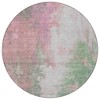 Blush And Green Abstract Washable Indoor Outdoor Area Rug - 4 of 4
