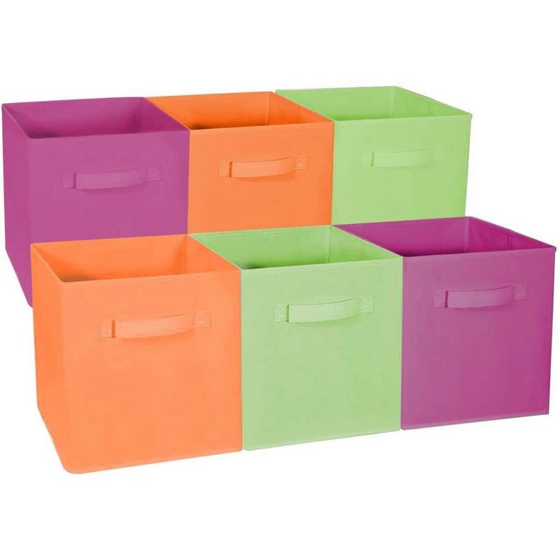 Sorbus 11 Inch 6 Pack Foldable Fabric Storage Cube Bins with Handles - for Organizing Pantry, Closet, Nursery, Playroom, and More, 1 of 6
