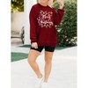 Womens Christmas Sweatshirt Merry Bright Christmas T-Shirt Long Sleeve Lightweight Holiday Pullover Tops - 3 of 3
