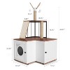 GustoWave Multi-layer 48.8'' Wooden Cat Tree Litter Box Enclosure, Hidden Litter box with Storage Cabinet, Scratching Post Board Toy Balls - 2 of 4