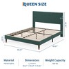 Twin Bed Frame Upholstered Platform Bed with Fabric Headboard, Non-Slip and Noise-Free - 2 of 4