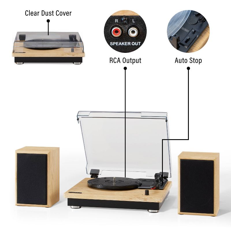 Crosley Brio Shelf System Vinyl Record Player - Natural, 5 of 17