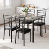 5-Piece Kitchen Dining Table Chair Set for Small Space Indoor Modern Dinette Set for 4 Square Table Chair Set Grey - 2 of 4