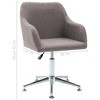 vidaXL Swivel Dining Chair Kitchen Chair Office Chair Dining Chair Living Room Home Taupe Fabric - 4 of 4