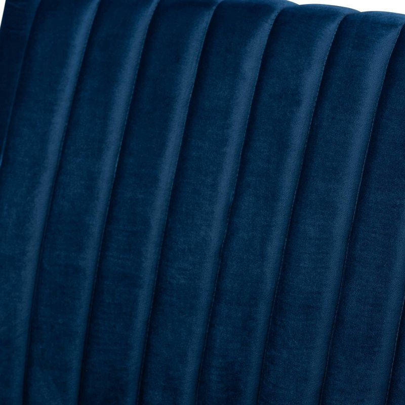 Janelle Velvet Fabric Upholstered Living Room Accent Chair Royal Blue/Gold - Baxton Studio, 6 of 10