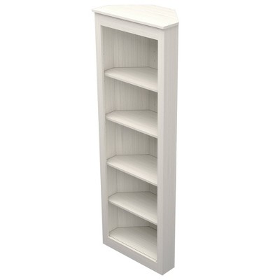 Sleek Washed Oak 5-Tier Corner Bookshelf for Modern Homes