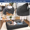 Giant Bean Bag Chair/Bed with Corduroy Cover, Convertible Bean Bag Chair Bed from Beanbag to Floor Mattress, Large Couch Sofa Bed - 3 of 4