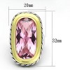 Slickblue Two-Tone Fashion Ring for Women, Large Rose Stone, Textured Frame Design, Sizes 5 to 8 - 2 of 4