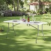 FurnitureR 6FT Folding Table, 72-Inch Plastic Portable Utility Table with Carry Handle, Fold-in-Half Table with Metal Legs for Indoor & Outdoor, - 4 of 4