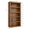 5-Tier Wooden Bookcase, Farmhouse Storage Book Shelf with Display Shelves, Tall Book Case - 3 of 4