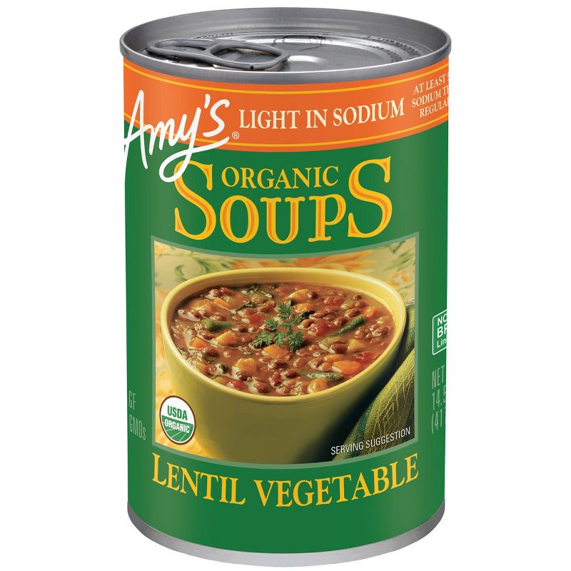 Amy&#39;s Organic Gluten Free Low Sodium Lentil Vegetable Soup - 14.5oz, 1 of 7