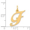 Black Bow Jewelry 14k Yellow Gold, Ella Collection Medium Fancy Script Initial F Pendant - 4 of 4