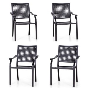 Captiva Designs Outdoor Patio Dining Chairs with Powder-coated Steel Frame - 1 of 4