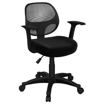 Basics Padded Office Desk Chair with Armrests, Adjustable  Height/Tilt, 360-Degree Swivel, 275 Pound Capacity, 24 x 24.2 x 34.8  Inches, Black