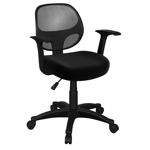 White desk chair with deals arms and wheels