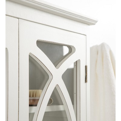 Quinlan 24" White Wood Wall Cabinet with Glass Doors