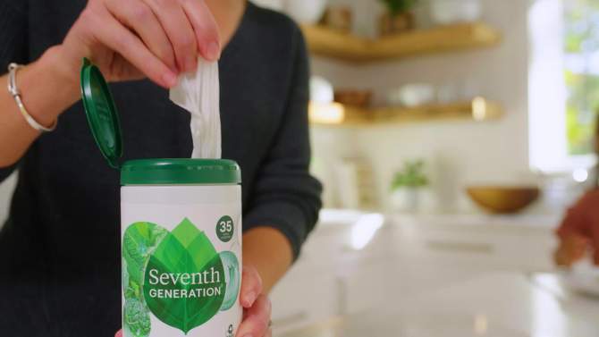 Seventh Generation Lemon Zest Multi-Surface Cleaning Wipes - 70ct, 2 of 9, play video