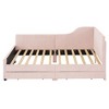 Twin Size L-Shaped Corduroy Daybed,Upholstered Bed Frame with 2 Storage Drawers - 4 of 4
