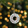 Northlight 2.75" White Frosted Donut with Pine and Berry Christmas Ornament - 2 of 4